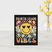 Carte 4e année Vibes 4e année Retro Enseignant 1er jour (Fleur jaune)