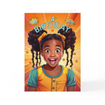 4e anniversaire African American Girl Art Style