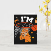 Carte 4e anniversaire Basketball garçon 4 ans Bd (Fleur jaune)