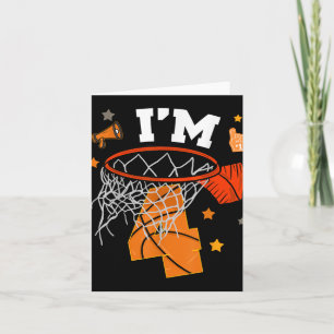 Carte 4e anniversaire Basketball garçon 4 ans Bd