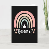 Carte 4e anniversaire Boho Rainbow Party Enfants 4 ans (Devant)