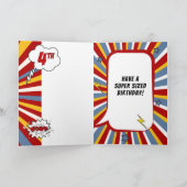 Carte 4e anniversaire Boy Superhero Thème de bande dessi (Intérieur)