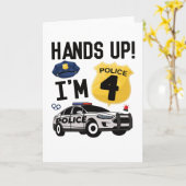 Carte 4e anniversaire Cadeau policier 4 an garçon (Fleur jaune)