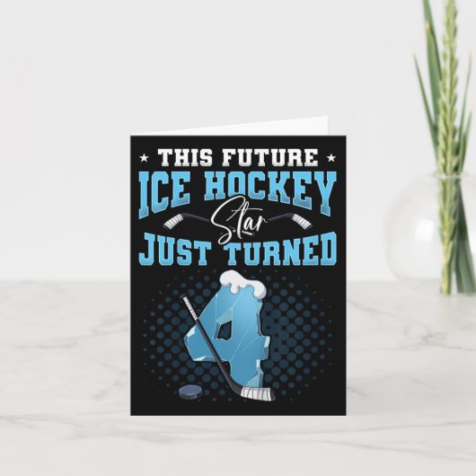 Carte 4e anniversaire de hockey sur glace (Devant)