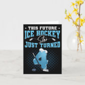 Carte 4e anniversaire de hockey sur glace (Fleur jaune)