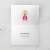 Carte 4e anniversaire de la fille de la fée magique (Intérieur)