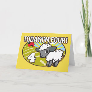 Carte 4e anniversaire de l'enfant Aujourd'hui, j'ai quat
