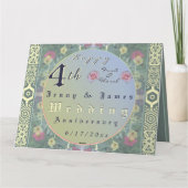 Carte 4e anniversaire de mariage Fruit & Fleurs (Dos)