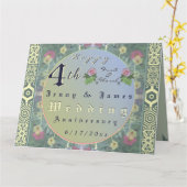 Carte 4e anniversaire de mariage Fruit & Floral (Fleur jaune)