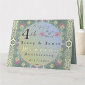 Carte 4e anniversaire de mariage Fruit & Floral (Dos)