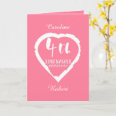 Carte 4e anniversaire de mariage Linen Slik (Fleur jaune)