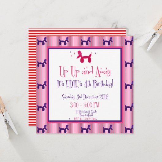 Carte 4e anniversaire d'Edie (Devant/Arrière en situation)