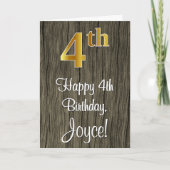 Carte 4e anniversaire : Elégant look d'or Faux #, Faux W (Devant)