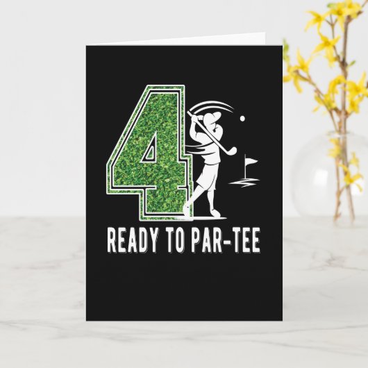 Carte 4e anniversaire Gift Golf Player 4 année Garçon (Fleur jaune)