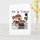 Carte 4e anniversaire Pirate Tshirts et cadeaux (Fleur jaune)