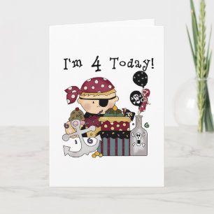 Carte 4e anniversaire Pirate Tshirts et cadeaux