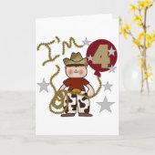 Carte 4e Cowboy Tshirts et cadeaux d'anniversaire (Fleur jaune)