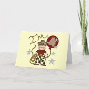 Carte 4e Cowboy Tshirts et cadeaux d'anniversaire
