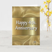 Carte 4ème heureux. Soie d'anniversaire de mariage (Fleur jaune)