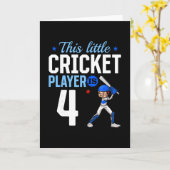 Carte 4th Birthday Cricket Player  (Fleur jaune)