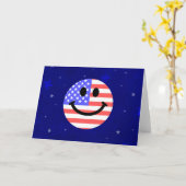 Carte 4th of July American Flag face (Fleur jaune)