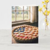 Carte 4th of July Birthday with American Flag Pie (Fleur jaune)
