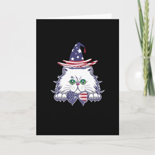 Carte 4th of July USA Patriotic Cat (Devant)