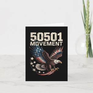 Carte 50501 Drapeau Américain En Aigle De Vol Avec Étoil