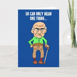 Carte 50 Ancien Âgé officiellement grincheux 50e anniver