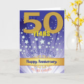 Carte 50 Anniversaire de la reprise Numéros gras (Fleur jaune)