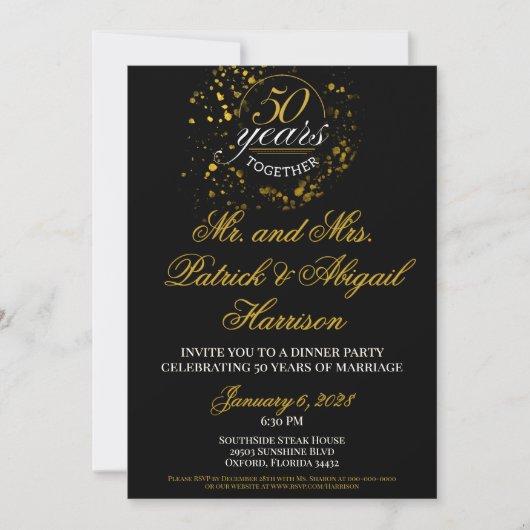 Carte 50 ans ensemble Anniversaire de mariage Argent (Devant)