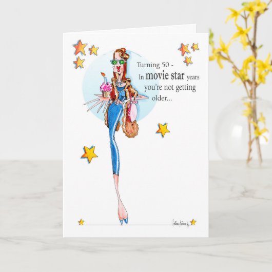 Carte 50 ans et fabuleux ! (Fleur jaune)