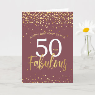 Carte 50 ans et fabuleux anniversaire élégant