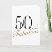 Carte 50 ans et Fabuleux Script Moderne 50e Anniversaire (Devant)