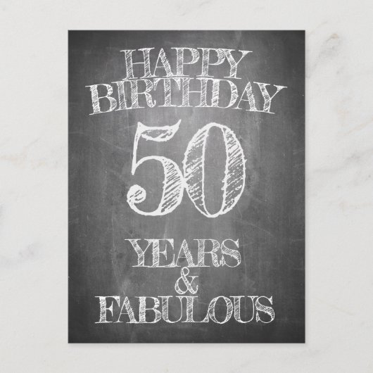 Carte 50 ans style tableau noir (Devant)