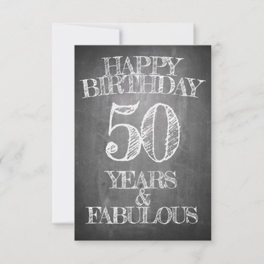 Carte 50 ans style tableau noir (Devant)