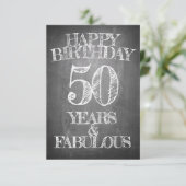Carte 50 ans style tableau noir (Debout devant)