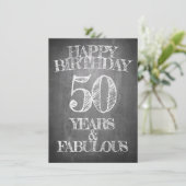 Carte 50 ans style tableau noir (Debout devant)