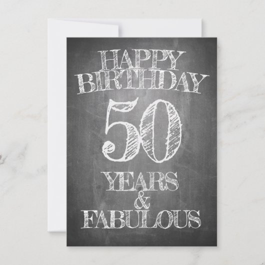 Carte 50 ans style tableau noir (Devant)