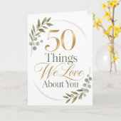 Carte 50 choses que nous aimons de toi épouse (Fleur jaune)
