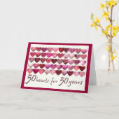 Carte 50 cœurs pour 50 ans ! (Fleur jaune)