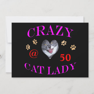 Carte 50 Dame de chat fou