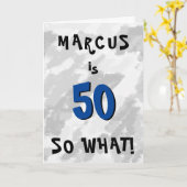 Carte 50 donc ce Citation et nom drôle Blue 50e annivers (Fleur jaune)