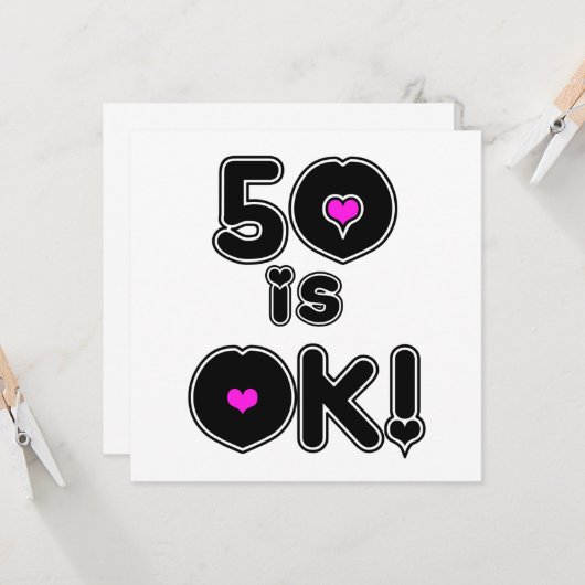 Carte 50 est OK Anniversaire (Devant/Arrière en situation)