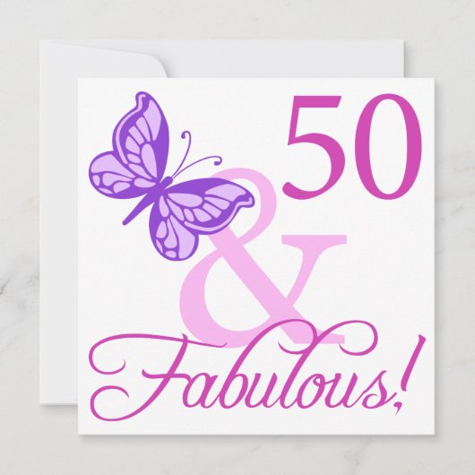 Carte 50 Et Cadeaux Fabuleux D'Anniversaire (Plum) (Devant)