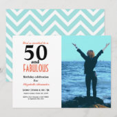 Carte 50 et fabuleuse fête d'anniversaire (Devant / Derrière)