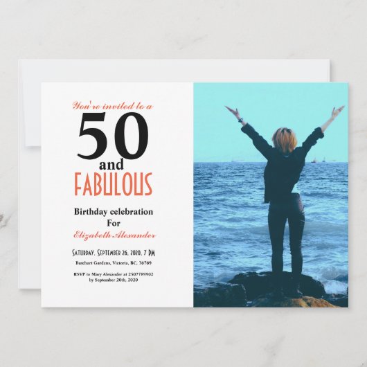 Carte 50 et fabuleuse fête d'anniversaire (Devant)