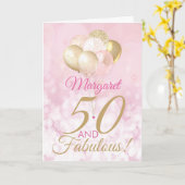 Carte 50 et fabuleux 50e anniversaire Parties scintillan (Fleur jaune)