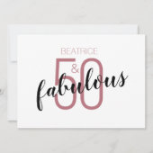 Carte 50 et fabuleux 50e anniversaire Rose Gold (Devant)