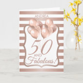 Carte 50 Et fabuleux 50e anniversaire Rose Gold (Fleur jaune)